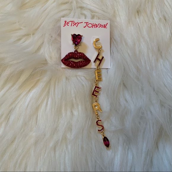 Betsey Johnson Cheers Earrings - NWT - New on Card - Picture 2 of 9